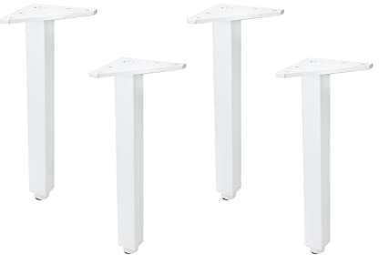 Geesatis Robuste, verstellbare Tischbeine, 25,4 cm, 4 Stück, 453,6 kg Kapazität, Möbelbeine aus Aluminiumlegierung für Schreibtische, Schränke, Sofa und Bett, mit vormontierten Schrauben (weiß)