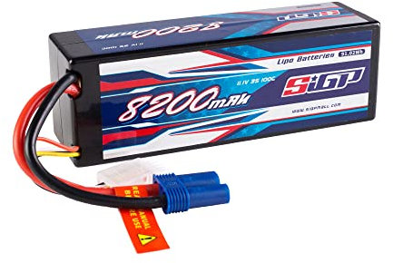 SIGP 3S Lipo Battery 11.1V 8200mAh 100C Hard Case EC5 Plug for RC Car Truck Boat Vehicles Tank Buggy Racing Hobby
