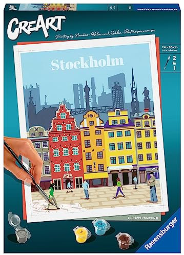 Ravensburger – CreArt 24x30 cm– Stockholm – Loisir créatif – Peinture par numéros – Adulte – Activité détente et créative – Dès 12 Ans – 23520 – Version française