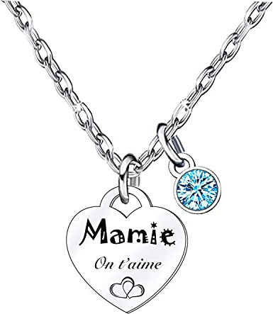 MNBVBV Cadeaux Mamie Grand-mère Collier Mamie Femmes,Cadeau Noël pour Mamie,Cadeaux Fête des mères pour Mamie,Cadeau d'anniversaire Femme (1)
