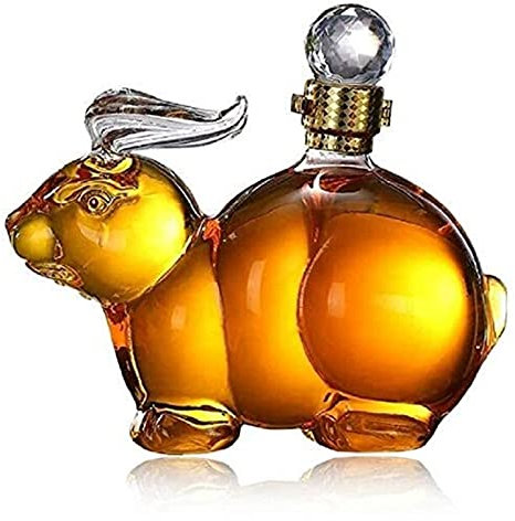 Decanter per Whisky Decanter per Vino 12 Decanter a Forma di Zodiaco Cinese, Decanter in Vetro di Whisky, Decanter per Bottiglie di Animali Soffiati a Mano 12 Zodiaco Cinese (Color : Rabbit, Size :