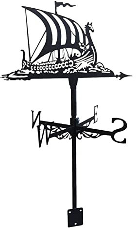 Wetterfahnen Edelstahl-Wetterfahnen-Messwerkzeuge Piratenschiff-Segelboot-Skulpturen Wetterhahn-Gärten im Freien Eisen-Kunst-Häuser Patio-Rasen