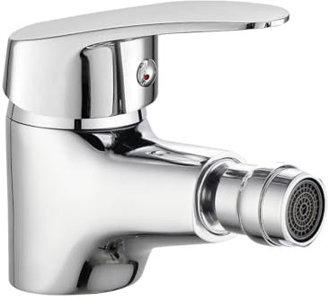 INGUZ | Grifo Bidet | Con Mezclador de Agua Fría y Caliente | Grifo Monomando Fácil Instalación con Flexos Incluidos | Grifo Bidet Para WC con Cartucho Cerámico Serie Viggo | Grifo de Bidet, Cromo