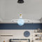 DOCJX Modern Kinderzimmer Kronleuchter Dimmbar Planet Hängelampe LED Mit Fernbedienung Pendelleuchten Wohnzimmer Hängeleuchten Jungen Mädchen Schlafzimmer Lampen Astronaut (Color : Tricolor dimming,