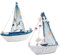 Dtoterul Holz Maritime Boot Deko 2 Stück Nautische Maritime Deko Segelboot aus Holz Nautisches Segelboot Dekor Anker Muschel Nautische perfekt Segelschiff Modell für Büro Schlafzimmer Desktop