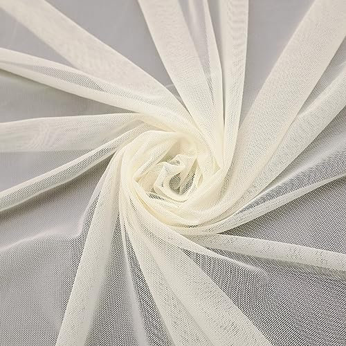Power Mesh Stoff Stretch: 4-Way Net Superfine Fabric Nylon Spandex Sheer Mesh 2 Yards Long 60 Zoll Wide (Light Nude)