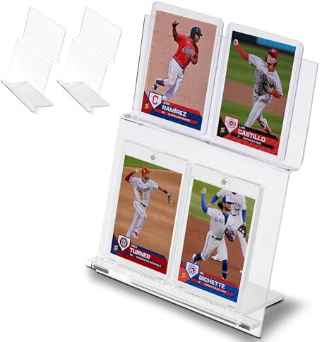 Tapeera 3-Pack Acrylic Tabletop card Holder Display for 12 Trading Cards