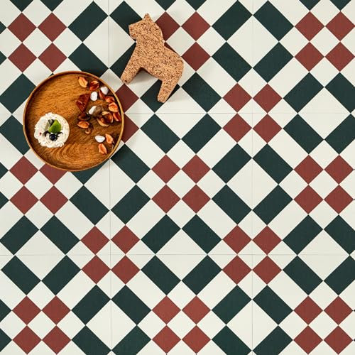 Peel and Stick Floor Tiles Self Adhesive Floor Tile Vinyl Flooring Waterproof, for Bathroom Kitchen Bedroom,30cmx30cm 8Pcs(0.72㎡)