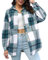 DayaEmmoTQ Blouses à carreaux pour femmes décontractées - Oversize Revers Manteau en laine Veste de chemise Mode Manches longues Manteau d'hiver Automne Hiver Chaud Chemisier, vert, L