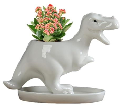 Pot de Fleurs Dinosaure | Pot de Fleurs Dinosaure en céramique | Adorables Pots pour Plantes Grasses, conteneurs de Plantes Dinosaures, décoration d'animaux de Dessin animé, Cadeau pour Les