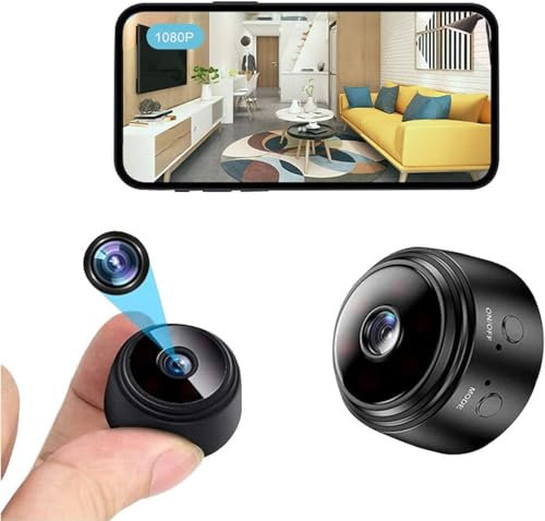 Zeerkeer Mini Camera Espion sans Fil 1080P Camera Espion WiFi Carte SD 64 Go Mini Camera Surveillance Détection de Mouvement Bébé Camera Interieur/Exterieur Miniature Base Adsorption Magnétique