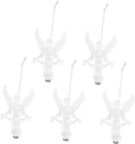 Alipis 5 Stück Engel Anhänger Beleuchteter Weihnachtsengel Glitzernder Engel Hängende Weihnachtsengel Schutzengel Mini Engel Deko Hängende Engel Deko Weihnachts Mini Engel