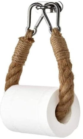 KOOLEVER Rope Toilet Roll Holder, Vintage Rope Paper Holder with Screws Expansion Plug 304 Stainless Steel Accessories, Toilet Roll Rope Holder for Bathroom Kitchen Rustic Farmhouse and Coastal Decor