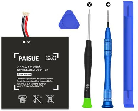 [5180mAh] HAC-003 Batterie de Rechange Compatible avec Nintendo Switch 2017 HAC-001 HAC-A-BPHAT-C0, HAC-S-JP/EU-C0 Mise à Niveau Interne avec kit d'outils de réparation