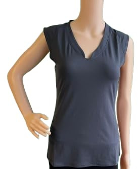 Venice Beach Sport-T-Shirt für Damen mit körperumspielender Schnittform und V-Ausschnitt ELEAM S, Graphit