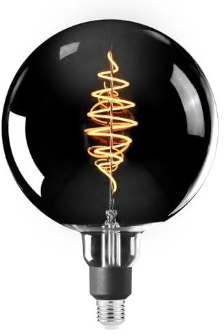 SYLVANIA Glühbirne E27 Vintage | Retro LED dimmba | Warmweiß 2000K mit Fillament | Kugel Form mit schwarzer Optik | Leuchtmittel mit App, Alexa, Siri steuerbar