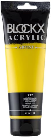 Blockx 61717BXC Acrylique Fine Semi-transparentee et Satinée - Jaune primaire PY 74-250ml
