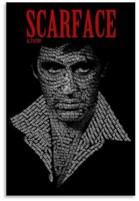 NVBKJH Movie Scarface Characters Fan Art Wandkunst Bilddruck Moderne Familienzimmer Dekor 16x24inch(40x60cm)