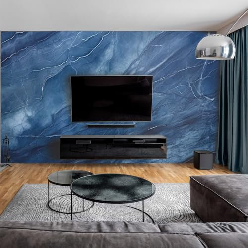 dedeco Wohnzimmerrückwand TV-Wand Wandpaneel Wohnrückwand Rückwand Tapetenersatz, Motiv: Marmor V22, 250 x 100 cm, Nano-Protect: hochglanz, wasserfest, robust, als Wandverkleidung aus Hartschaum PVC