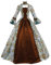 Damen Mittelalterliche Kleid mit Trompetenärmel, Mittelalter Viktorianischen Königin Kleider Renaissance Gotisch Maxikleid Karneval Party Prinzessin Kostüm Mode