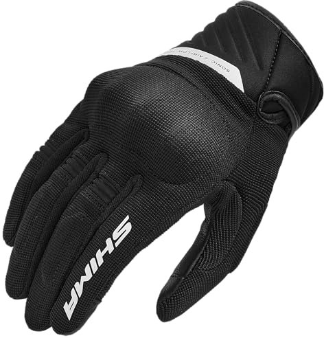 SHIMA SONIC Guanti Moto Estivi Donna Tessile Pelle Corto Ventilato Omologati Guanto per Motocicletta Ventilata Touchscreen Motocross Protettore Rinforzato Abbigliamento Città (Donne, Bianco, XS)