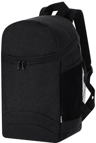 ADRI - Mochila Nevera Porta Alimentos térmica 11 litros - Mochilla de peva isotérmica para Mujeres y Hombres - Bolsa portátil para Trabajo, Oficina, Acampada, pícnic, Barbacoa, pícnic, Playa (Negro)