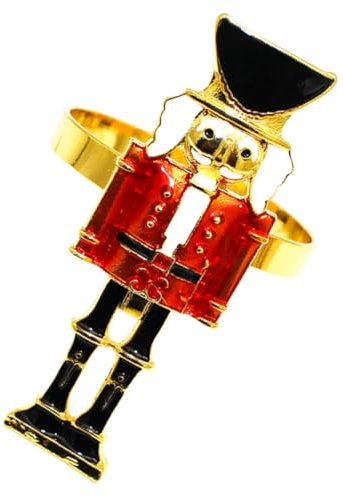 Ipetboom Christmas Nutcracker Napkin Ring Decorative Napkin Holding Ring for Banquet Table Decor Creative Christmas Style Elegant Nutcracker Shaped Table Decoration