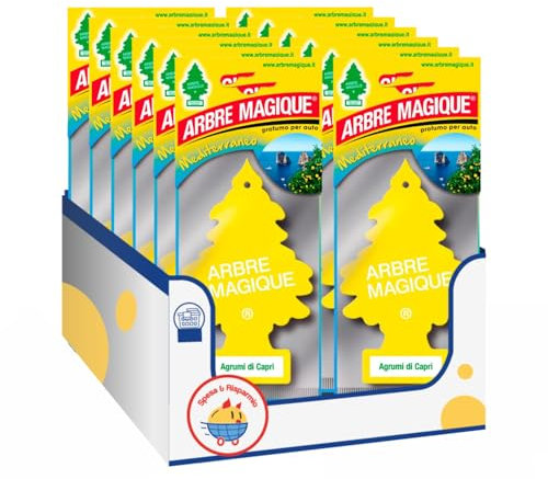 Profumatore auto fragranza agrumi freschezza mediterranea – Variazioni 4/8/12 Pezzi (12, Agrumi di Capri)