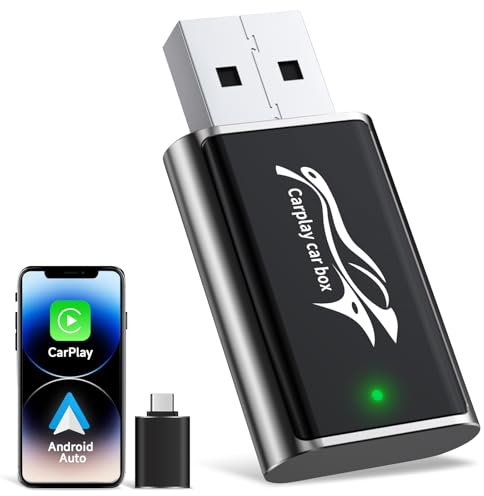 Adaptateur Carplay sans Fil pour iPhone, Facile à Brancher et à Jouer, Mini et Stable, Adaptateur Android Auto sans Fil Convertissez Le Filaire en Wireless pour Voitures 2016+, iOS 10+, Android 11+