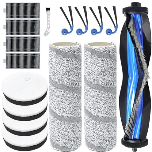 KimSin Pièces de rechange pour Ecovacs Deebot X11 OmniCyclone aspirateur robot, 1 brosse principale, 2 brosses rotatives, 4 filtres en coton, 4 filtres, 4 brosses latérales