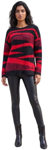 Roman Fluffy Yarn Jumper for Women UK Ladies Thick Sweater Warm Cosy Chunky Knitted Pullover Winter Furry Casual Smart Textured Everyday Cuddly Soft Knitwear