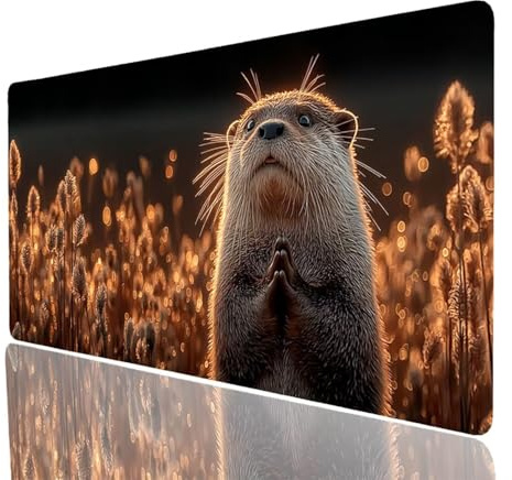 Mauspad Otter Gaming Mauspad xxl 600x300x3mm Wasserdicht Mousepad Groß als Schreibtischunterlage for Laptop Gaming Tastatur Maus Kabellos,Mousepad Tier für Büro Zubehör Geschenke für Männer Model-8108