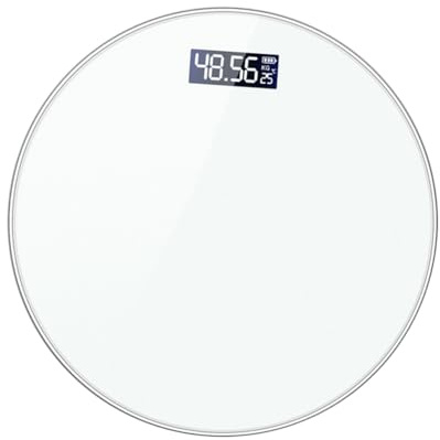 Digitale Körperwaage für Zuhause, Elektronische Waage 180kg Weiß | LCD Anzeige, Automatische Funktion, Hochpräziser Chip, 10g Teilung, ABS und Sicherheitsglas