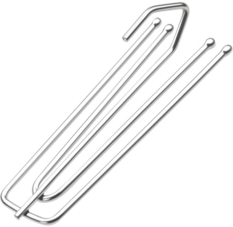 50 Ganchos de Cortina de Acero Inoxidable, Ganchos Metálicos para Cortinas con 4 Dientes, Accesorios de Cortina para Hogar, Ganchos Antideslizantes para Barras y Anillos
