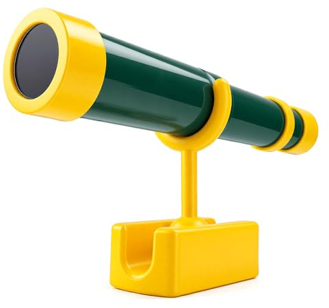 Sratte 1 Pcs Green and Yellow Telescope Playset Attachment Plastic Telescope Featuring 360 Degree Spin Magnification Effect Treehouse Playground Accessories Gifts Outdoor Playhouse