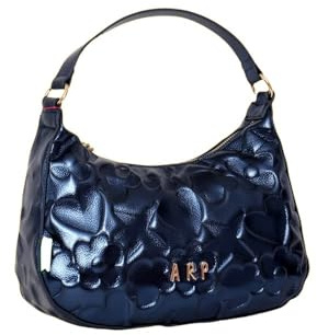 Agatha Ruiz de la Prada Gondola-Tasche in Metallic-Blau mit geprägten Symbolen