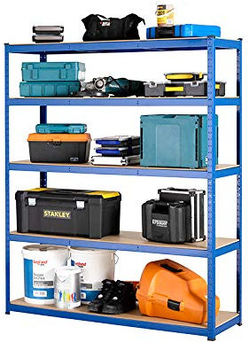 Racking Solutions Heavy Duty Garage Racking 275KG UDL Per Shelf 5 Shelves (1800mm High x 1500mm Wide x 450mm Deep)