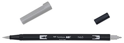 Tombow ABT Dual Brush Pen, ABT-N65-1P, Stift mit zwei Spitzen, perfekt fürs Hand Lettering und Bullet Journal, wasservermalbar, cool gray 5