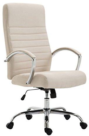CLP Bürostuhl ergonomisch Valais Stoffbezug, moderner Drehstuhl mit höhenverstellbarem Sitz, Stoffbezug, bis 136 kg belastbar Farbe Creme