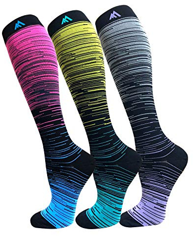 FuelMeFoot 3 Pack Copper Compression Socks - Compression Socks Women & Men Circulation - Best for Medical,Running,Athletic