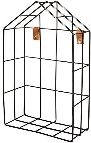 Rayher 25186576 Drahtregal Haus, 16x7x25cm, inkl. Befestigung, schwarz