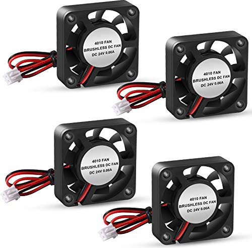 ALMOCN 4PCS 3D Printer Cooling Fan,4010 Blower 40 x 40 x 10mm Hydraulic Bearing Brushless DC Cooling Fans for 3D Printer,24V