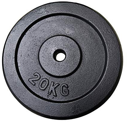 Fit4Home Cast Iron Weight Plates 1 x 20kg Strength Training Plates for Dumbbells & Barbells Weightlifting Fitness Workout Disk Wheel Home Gym Equipment (Black)