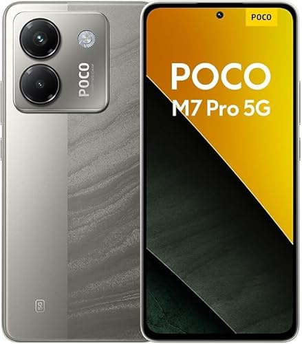 Xiaomi POCO M7 Pro 5G Smartphone de 12+512GB, Cámara de 50 MP Sony con OIS, Pantalla AMOLED de 6.67 Pulgadas 120 Hz, Carga Turbo de 45W, Cargador no Incluido, Plata, Versión ES