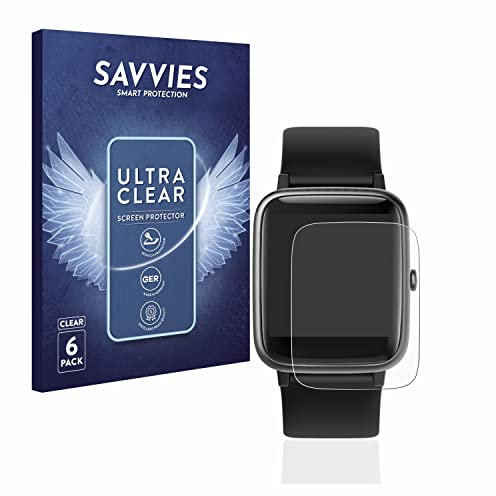 Savvies 6 Stück Schutzfolie für Yamay SW021 / ID205L Displayschutz-Folie Ultra-Transparent