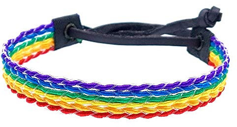 BDM LGBTI Flaggen-Armband, verstellbar, Unisex, mit Lederverschluss, um Ihren Stolz zu zeigen. Pride Gay, Lesbian, Biskual und Trans