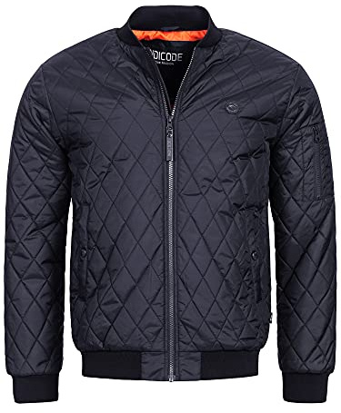 Indicode Herren Novak Bomberjacke Steppjacke Daunen-Optik mit Stehkragen | Moderne Fliegerjacke mit Hochkragen und bequemer Passform, Steppjacke, Herrenjacke, Freizeitjacke, Übergangsjacke für Männer
