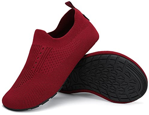 SAGUARO Ligeras Slipper Hombre Mujer Descalzo de Piscina Escarpines Zapatillas Antideslizante Zapatos Vino Tinto 44/45 EU