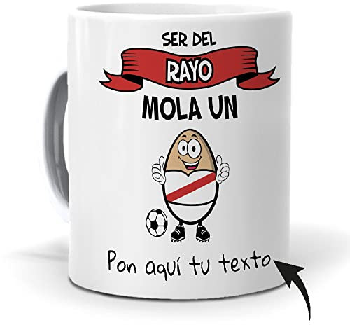 mundohuevo Taza Personalizada con Texto. Regalo Original. Ser del Rayo Mola un Huevo con Nombres. Haz