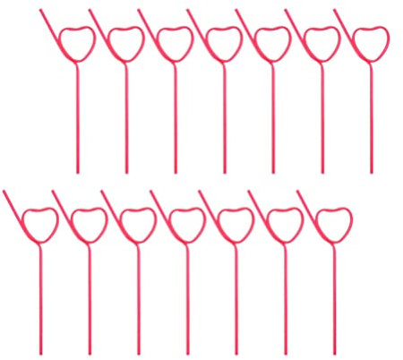Vaguelly 25pcs Heart Straws Party Straws Reusable Drinking Straws Silly Colorful for Milkshakes Tea Juice Parties Carnivals Fun